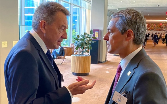 Rencontre entre le président de la Confédération Ignazio Cassis et le président du CICR Peter Maurer en marge de la semaine de haut niveau marquant l’ouverture de la session de l’Assemblée générale de l’ONU.