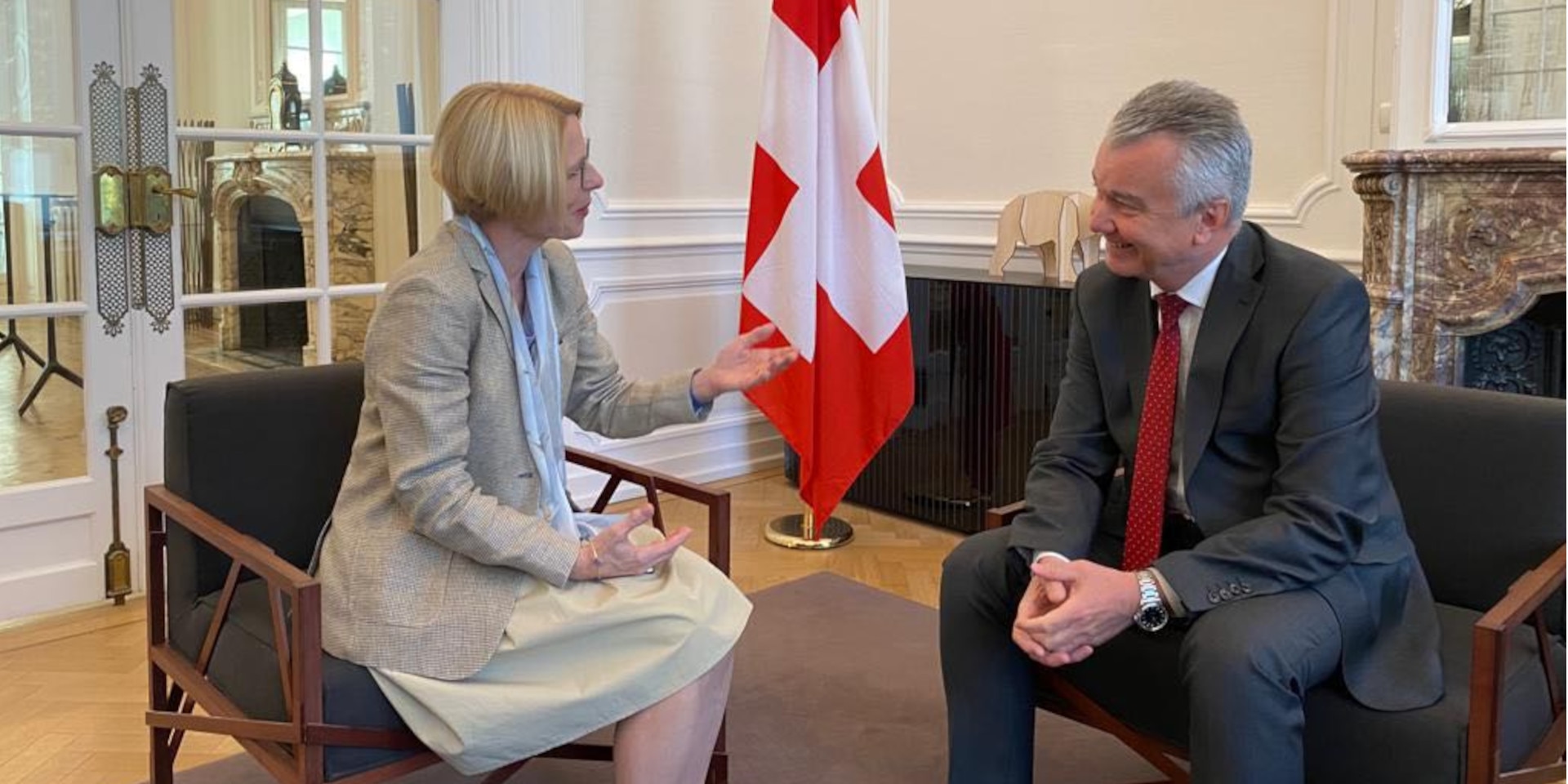 La segretaria di Stato Livia Leu e Juraj Nociar, capo di Gabinetto del vicepresidente della Commissione europea.