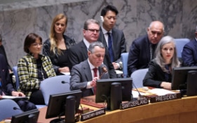 Le conseiller fédéral Ignazio Cassis préside un débat du Conseil de sécurité de l'ONU