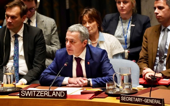 Bundesrat Ignazio Cassis spricht im UNO-Sicherheitsrat.