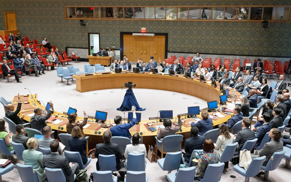 Le Conseil de sécurité de l'ONU adopte la résolution de la Suisse à New York.