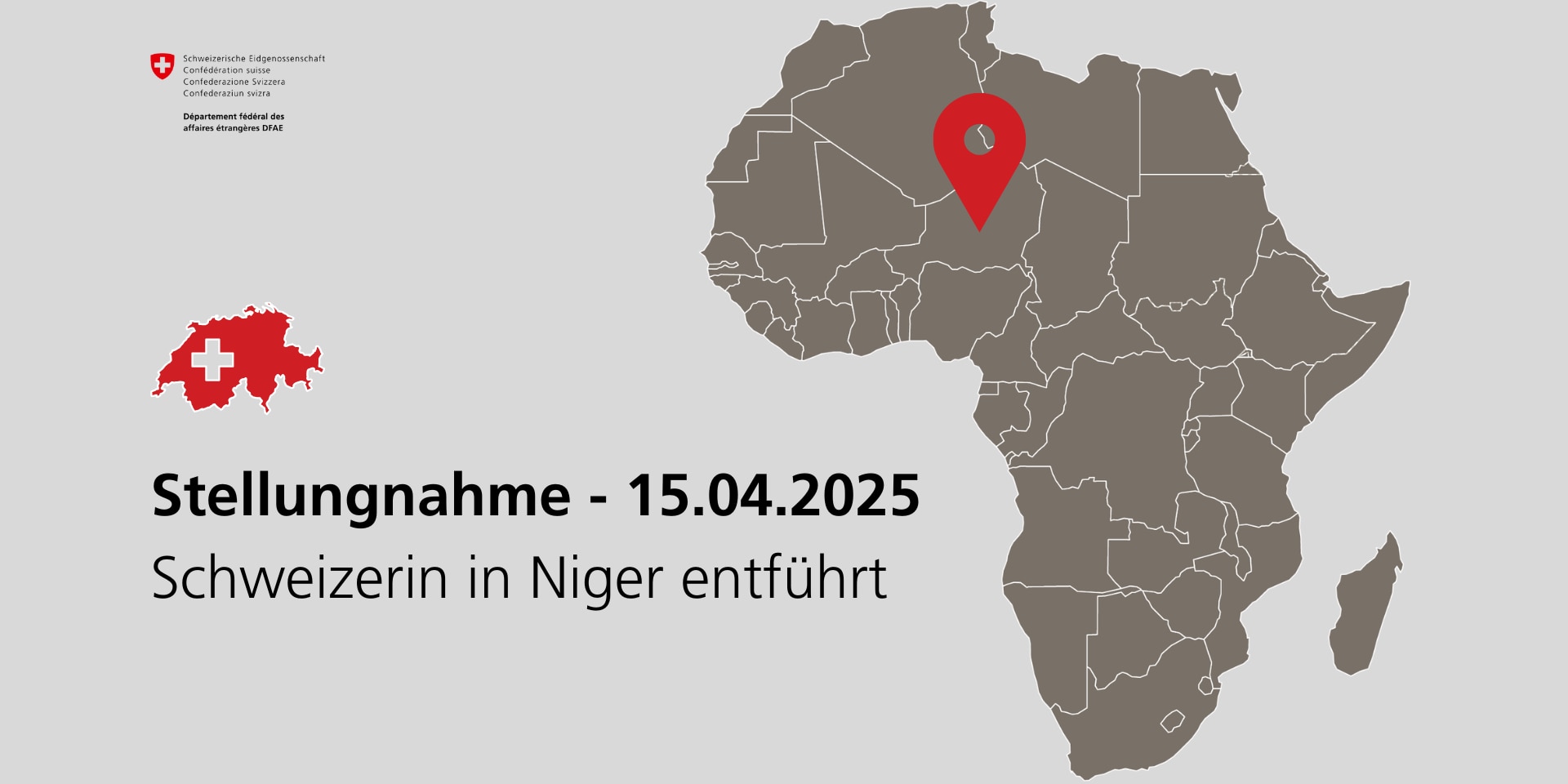 Karte des afrikanischen Kontinents, auf der Niger markiert ist.