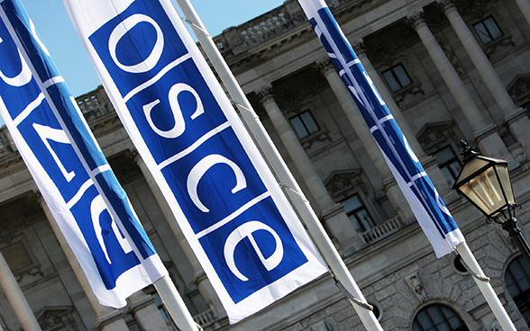 Drapeaux de l'OSCE à Vienne