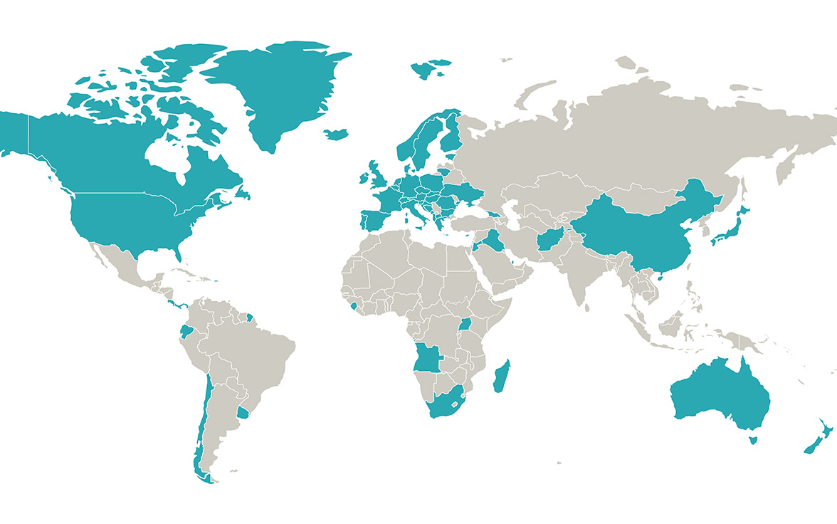 Participating states of the Montreux Document.