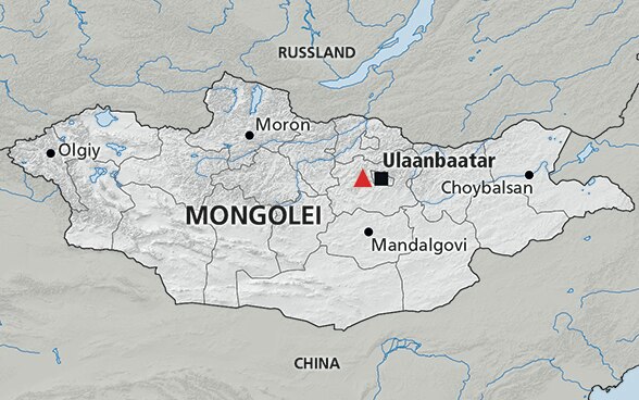 Karte der Mongolei