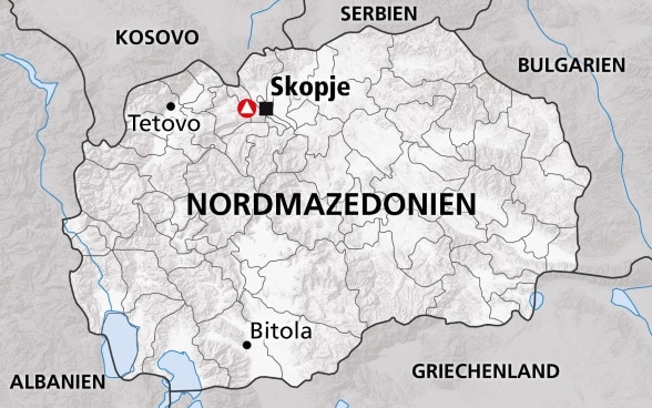 Karte der Region Mazedonien