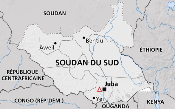 Sur la carte, on voit le Soudan du Sud.