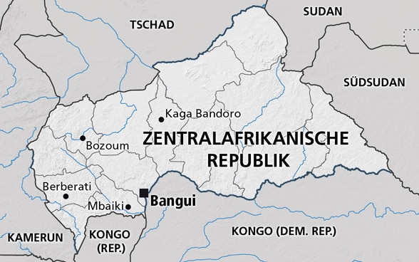 Karte von der Zentralafrikanischen Republik