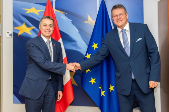 Il consigliere federale Ignazio Cassis incontra Maroš Šefčovič, vicepresidente della Commissione europea