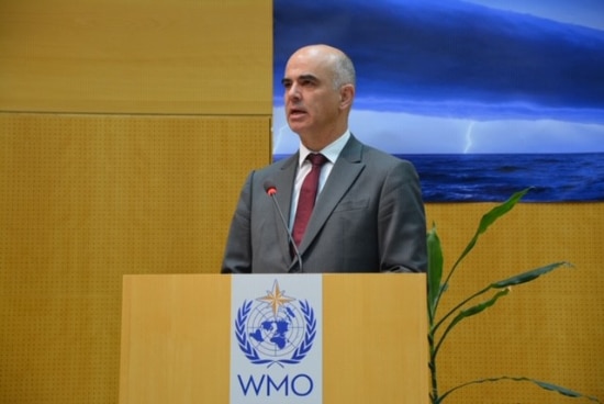 Federal Councillor Alain Berset at the occasion of the speech on the Mountains and Climate Change