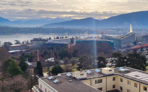 La rade de Genève vue depuis la colline de Pregny