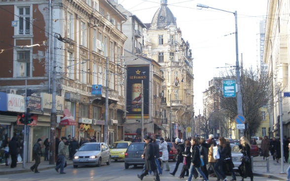 Shopping street in Bulgaria